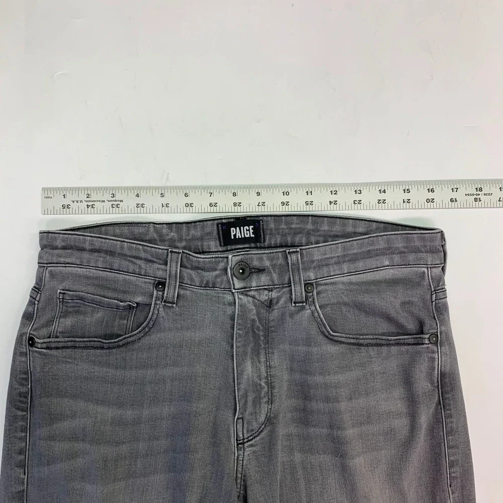PAIGE Federal Men's 32 Gray Straight Leg Stretch‎ Jeans Made in USA